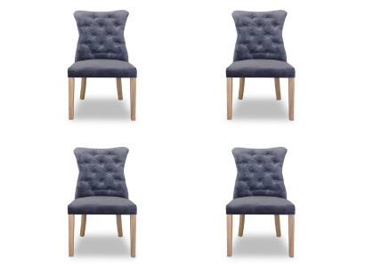 4x Stühle Stuhl Polster Design Chesterfield Garnitur Sessel Komplett Set